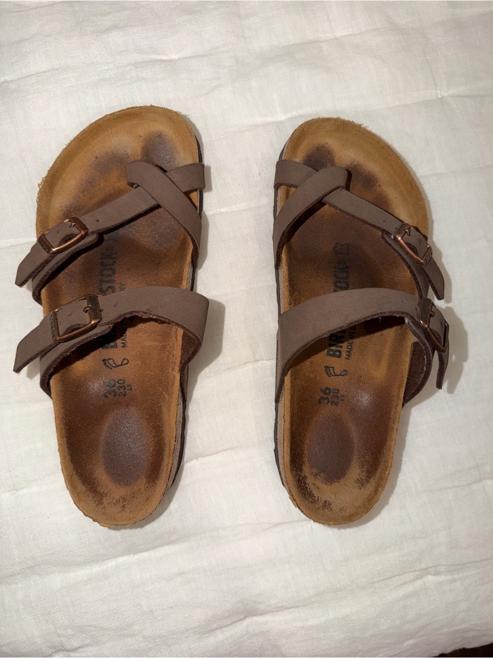 Birkenstock Brown Kids Double-Strap Slide Sandals